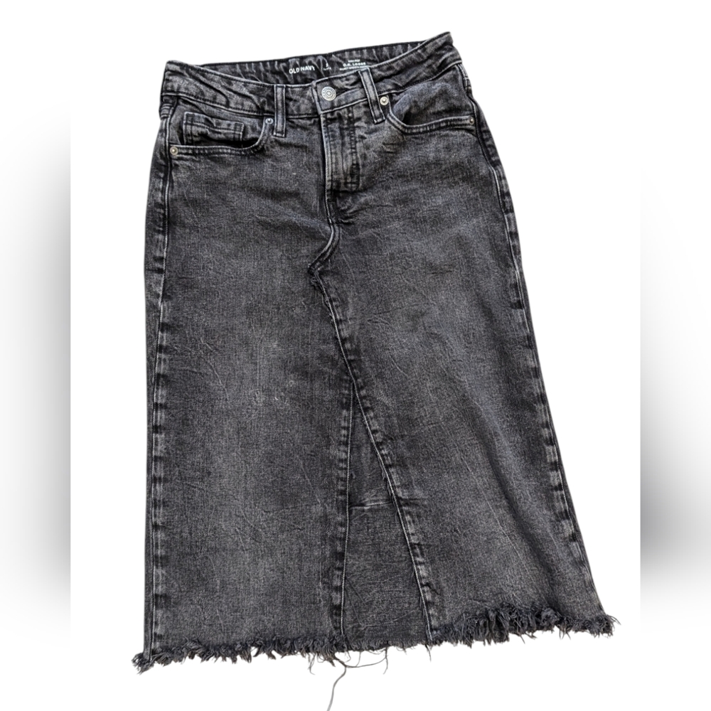 Old Navy Black Denim Skirt Size 2